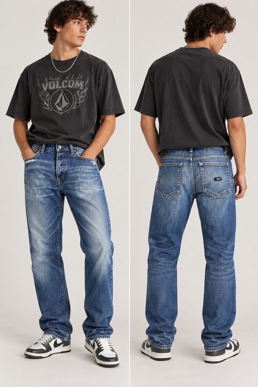 KR3W Jeans Mens 30x29 Blue Distressed Faded Skate Y2K 2000s Denim Pants